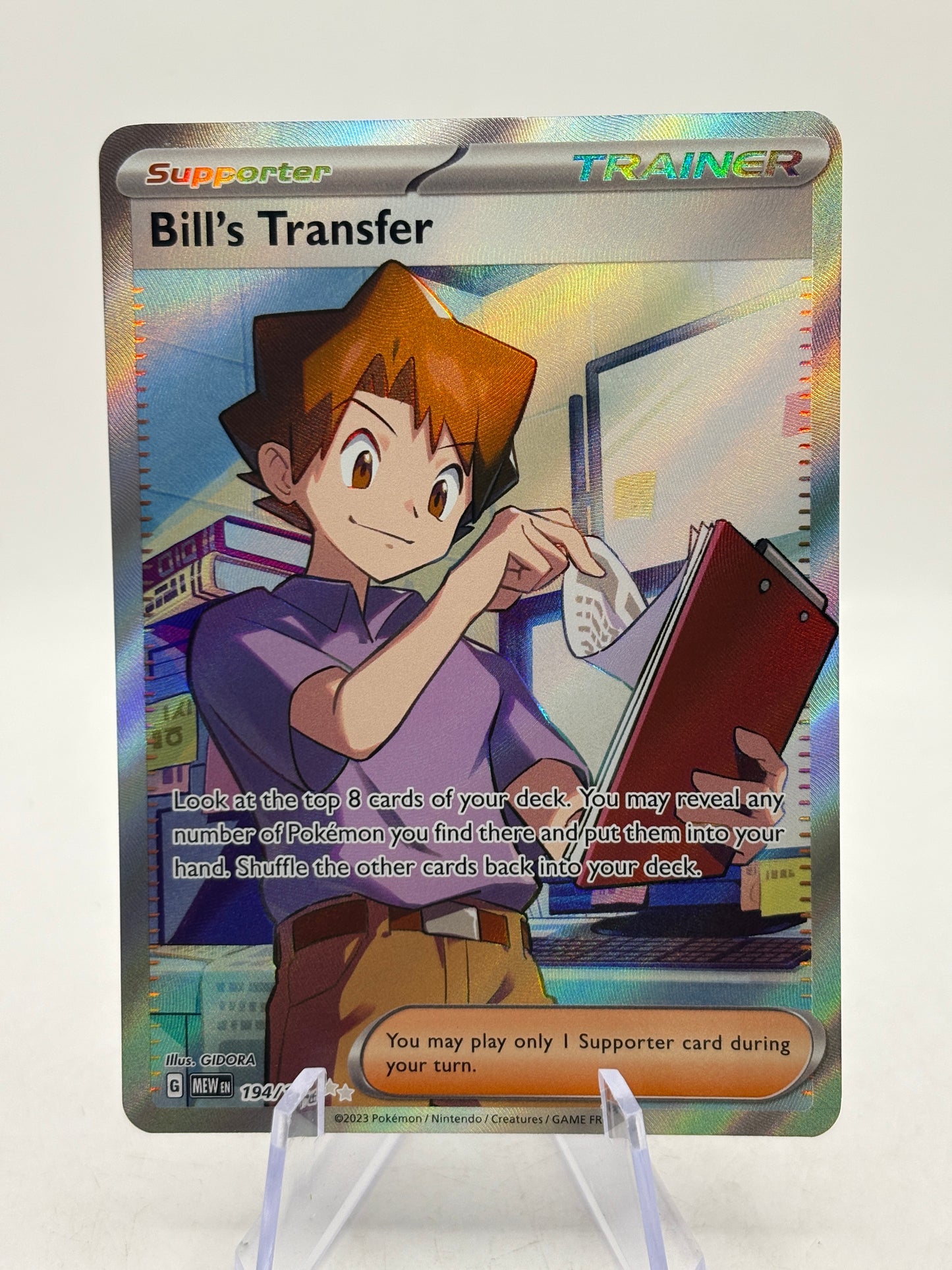 Pokemon TCG Mew 151 - Bill’s Transfer 194/165 Full Art NM