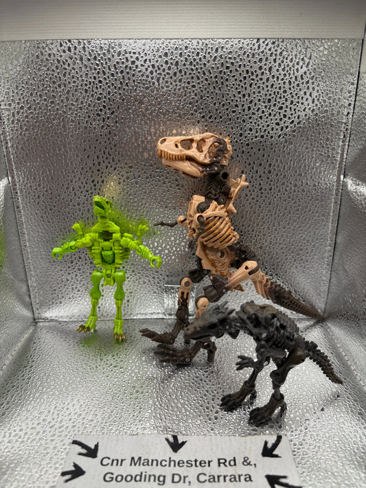 Transformers Dinosaur Vintage Lot x3 FRENLY BRICKS - Open 7 Days