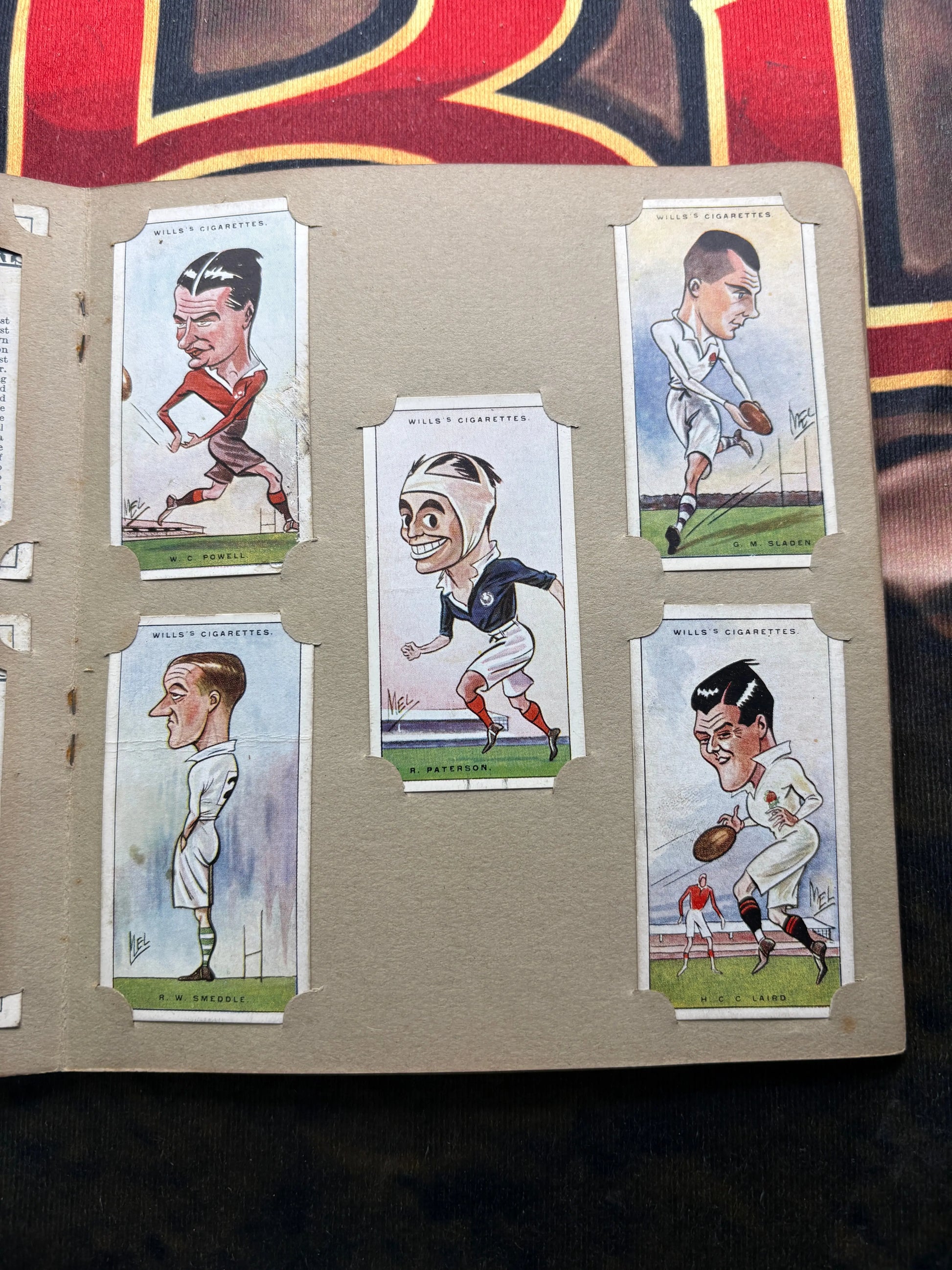 1929 Will’s Cigarette Picture Card Album Rugby Internationals COMPLETE ALBUM FRENLY BRICKS - Open 7 Days