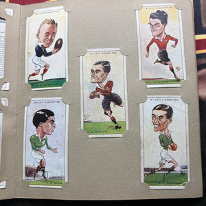 1929 Will’s Cigarette Picture Card Album Rugby Internationals COMPLETE ALBUM FRENLY BRICKS - Open 7 Days