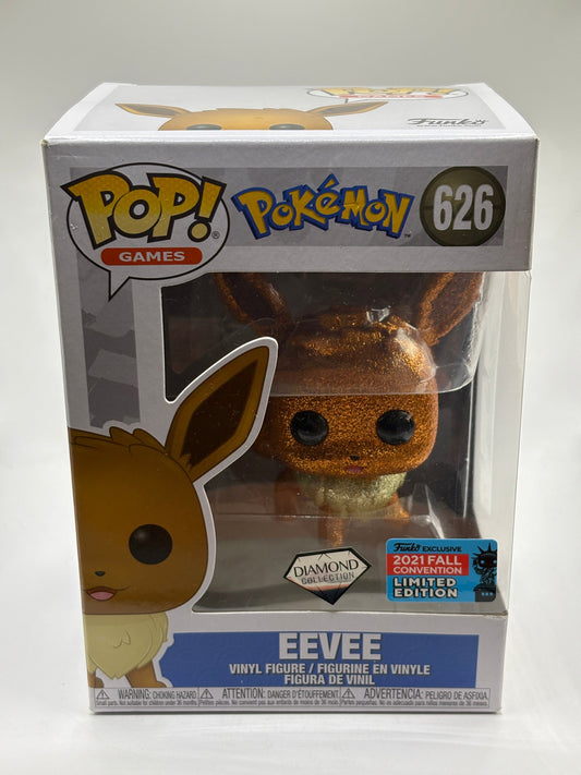 Funko POP! Games Pokemon #626 Eevee 2021 Fall Con Diamond FRENLY BRICKS - Open 7 Days