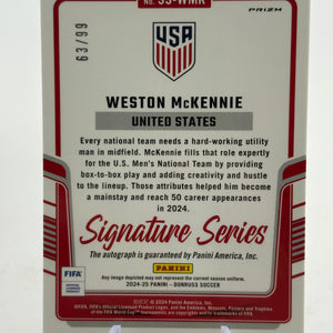 2024-25 Weston McKennie Panini Donruss Dragon Scale USMNT Autographed /99 FRENLY BRICKS - Open 7 Days