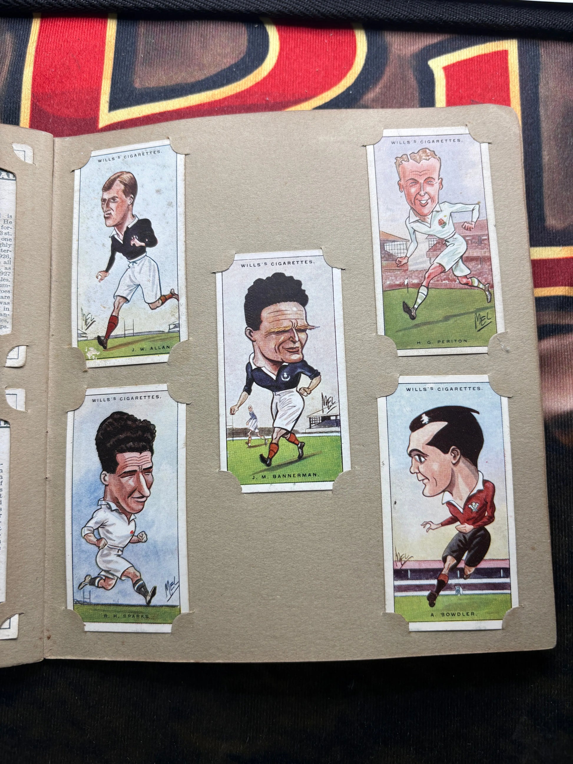 1929 Will’s Cigarette Picture Card Album Rugby Internationals COMPLETE ALBUM FRENLY BRICKS - Open 7 Days