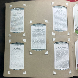 1929 Will’s Cigarette Picture Card Album Rugby Internationals COMPLETE ALBUM FRENLY BRICKS - Open 7 Days