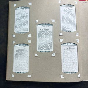 1929 Will’s Cigarette Picture Card Album Rugby Internationals COMPLETE ALBUM FRENLY BRICKS - Open 7 Days