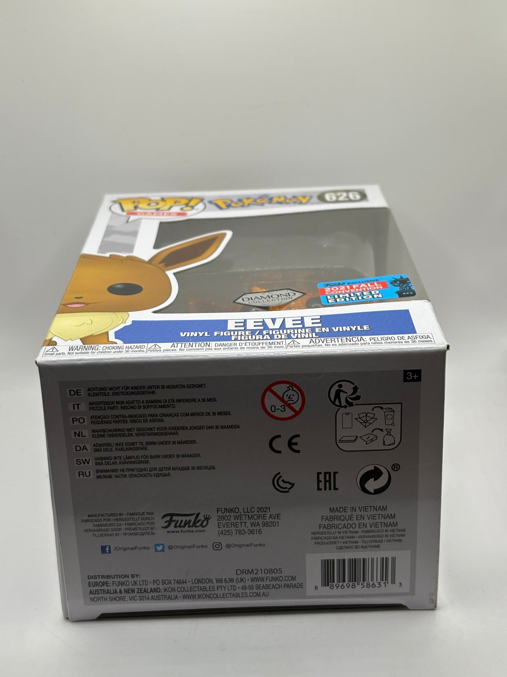 Funko POP! Games Pokemon #626 Eevee 2021 Fall Con Diamond FRENLY BRICKS - Open 7 Days