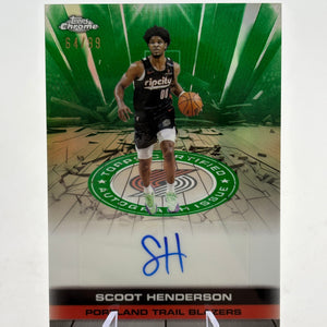2025 Topps Chrome Certified Issue Green Refractor #SH Scoot Henderson Auto /99 FRENLY BRICKS - Open 7 Days