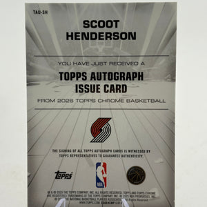 2025 Topps Chrome Certified Issue Green Refractor #SH Scoot Henderson Auto /99 FRENLY BRICKS - Open 7 Days