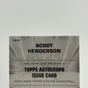 2025 Topps Chrome Certified Issue Green Refractor #SH Scoot Henderson Auto /99 FRENLY BRICKS - Open 7 Days