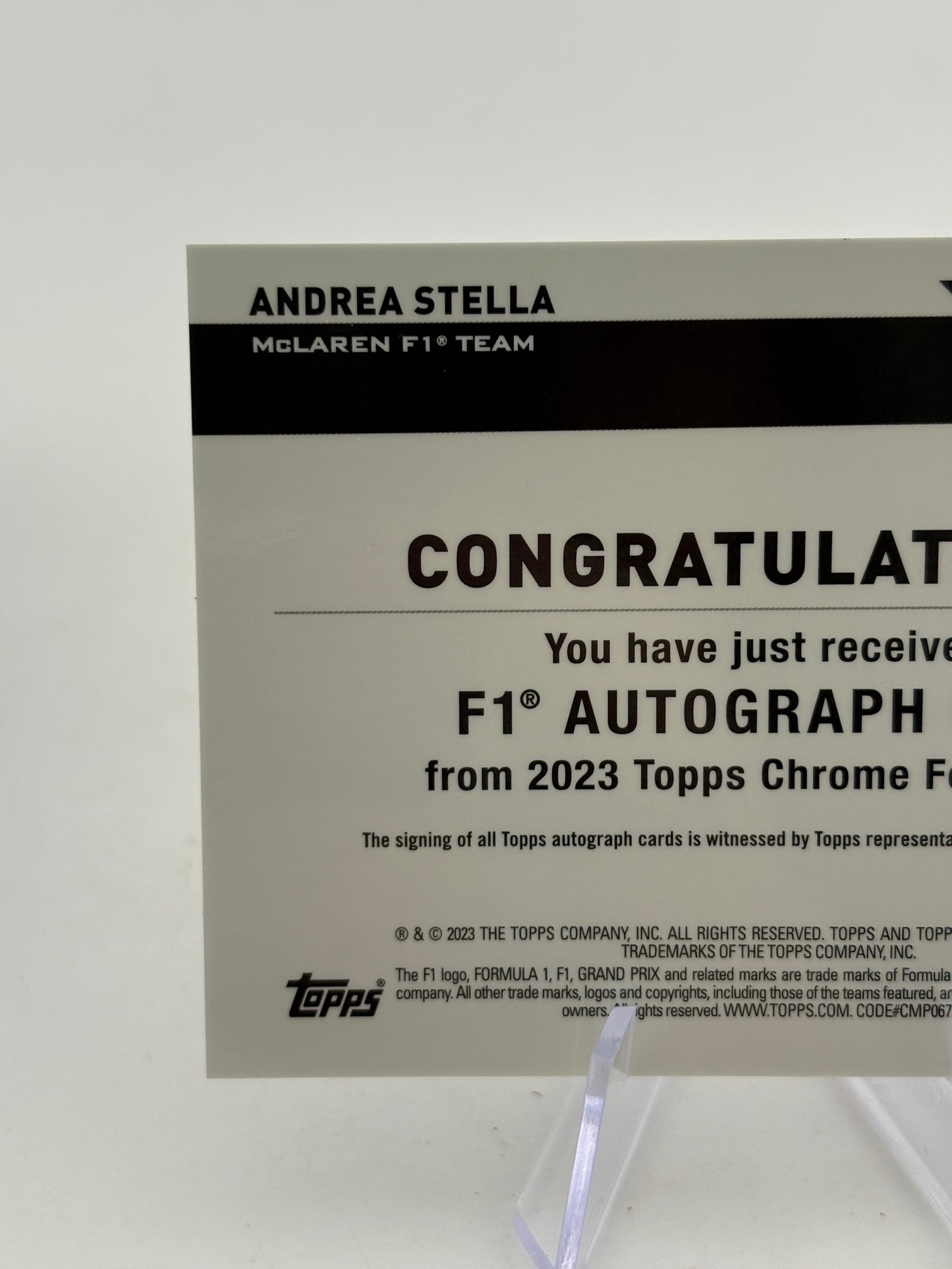 2023 Topps Chrome Formula 1 - Andrea Stella Silver Auto #CAC-AS FRENLY BRICKS - Open 7 Days