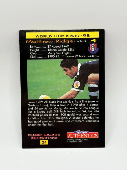 1995 Rugby League Superstars Matthew Ridge ON CARD AUTO FRENLY BRICKS - Open 7 Days