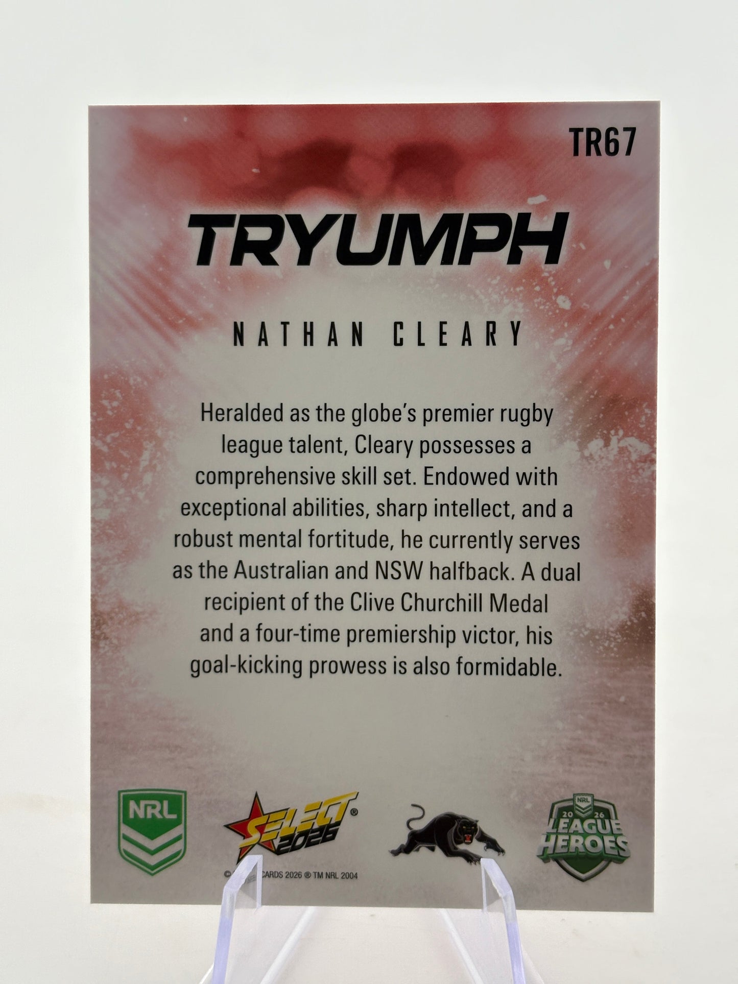 2026 Select NRL - Tryumph Nathan Cleary #TR67 Insert FRENLY BRICKS - Open 7 Days
