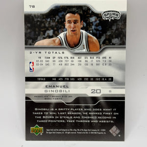 2004-05 Upper Deck Pro Sigs Diamond Collection Manu Ginobili Emanuel #78 HOF FRENLY BRICKS - Open 7 Days