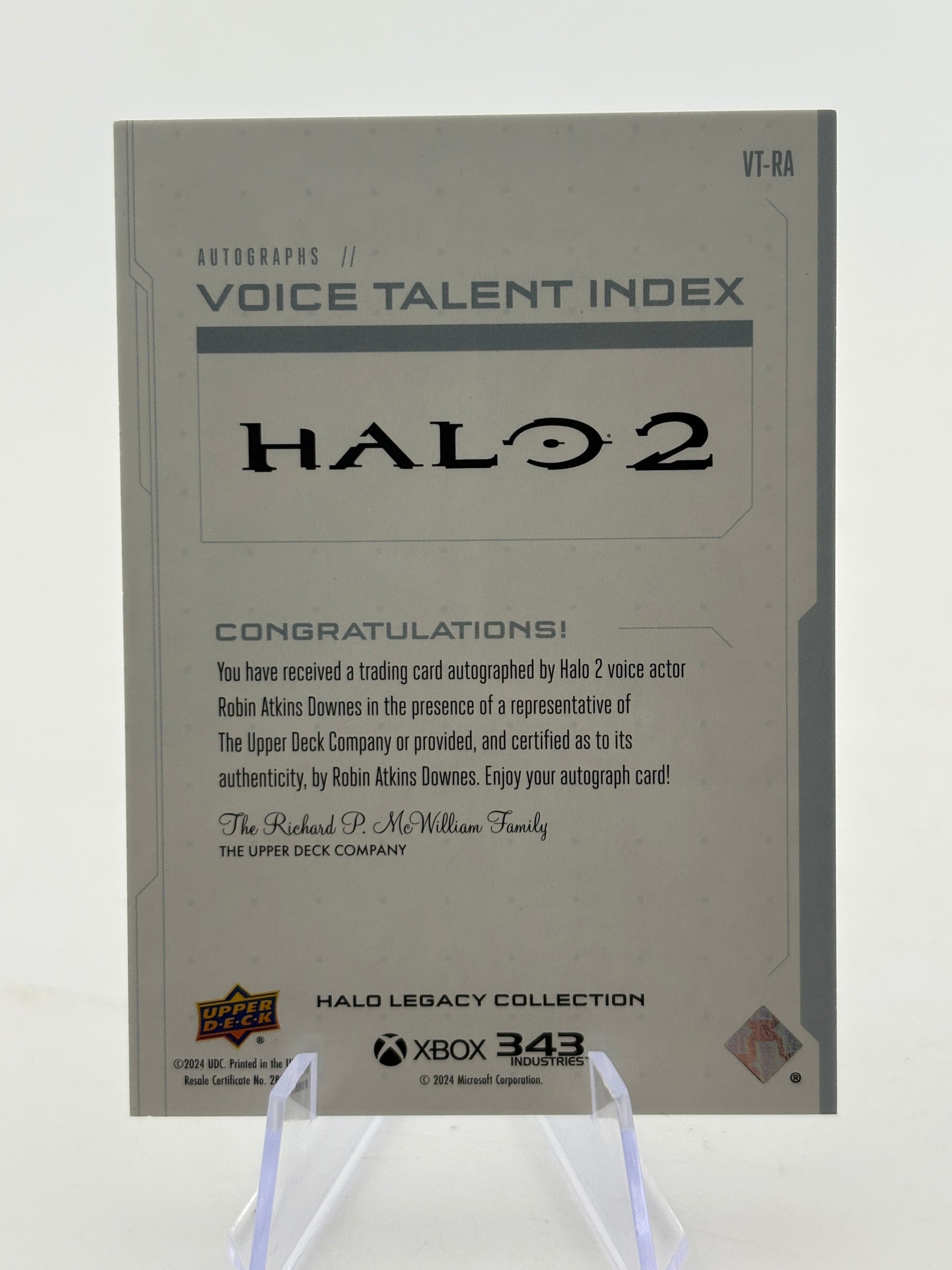 2024 Upper Deck Halo Legacy - Voice Talent Index Robin Atkin Prophet of Regret Auto FRENLY BRICKS - Open 7 Days image 2
