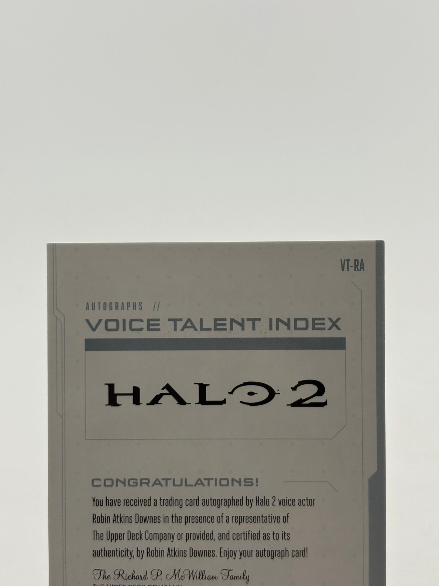 2024 Upper Deck Halo Legacy - Voice Talent Index Robin Atkin Prophet of Regret Auto FRENLY BRICKS - Open 7 Days