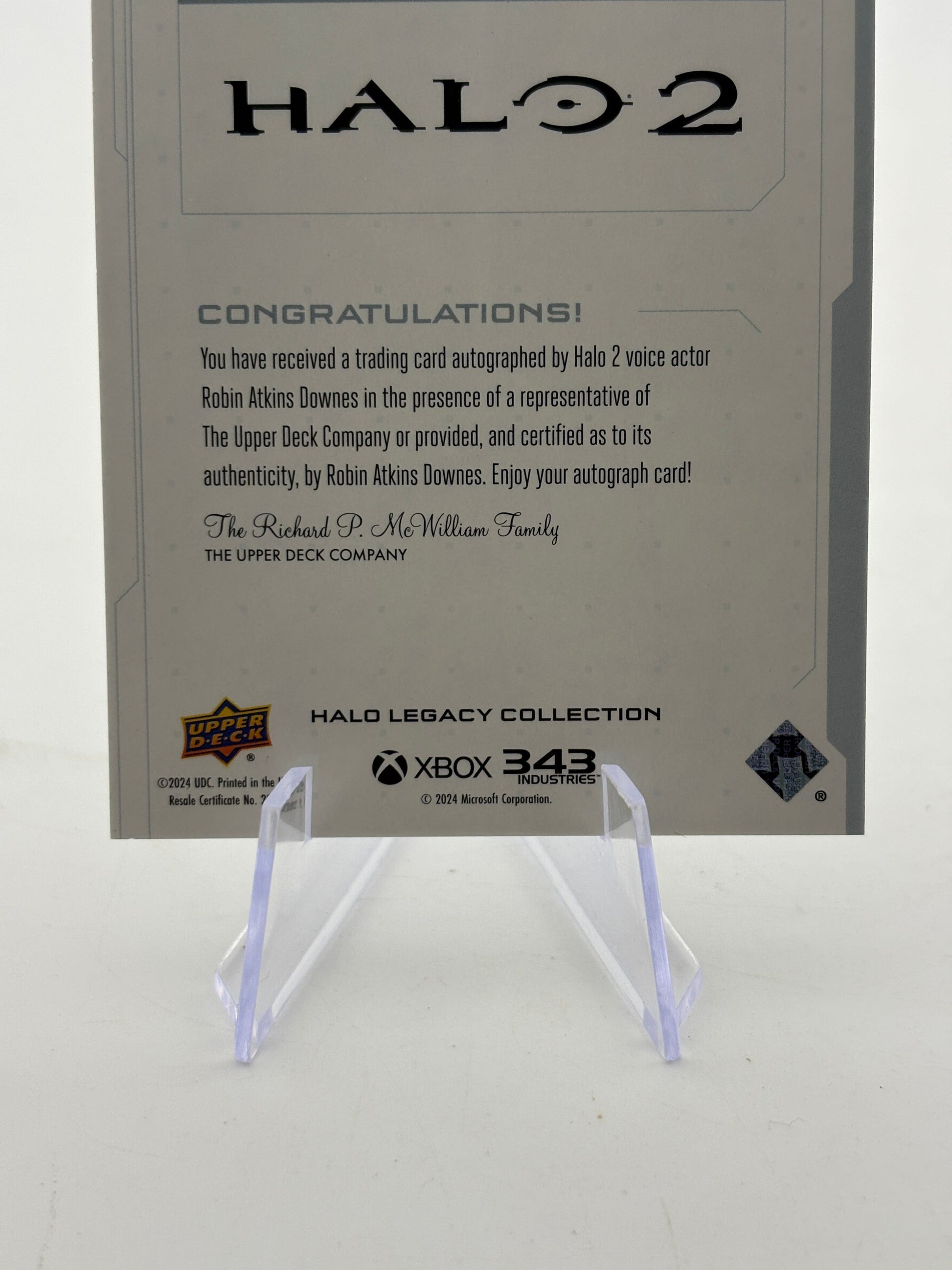 2024 Upper Deck Halo Legacy - Voice Talent Index Robin Atkin Prophet of Regret Auto FRENLY BRICKS - Open 7 Days image 4