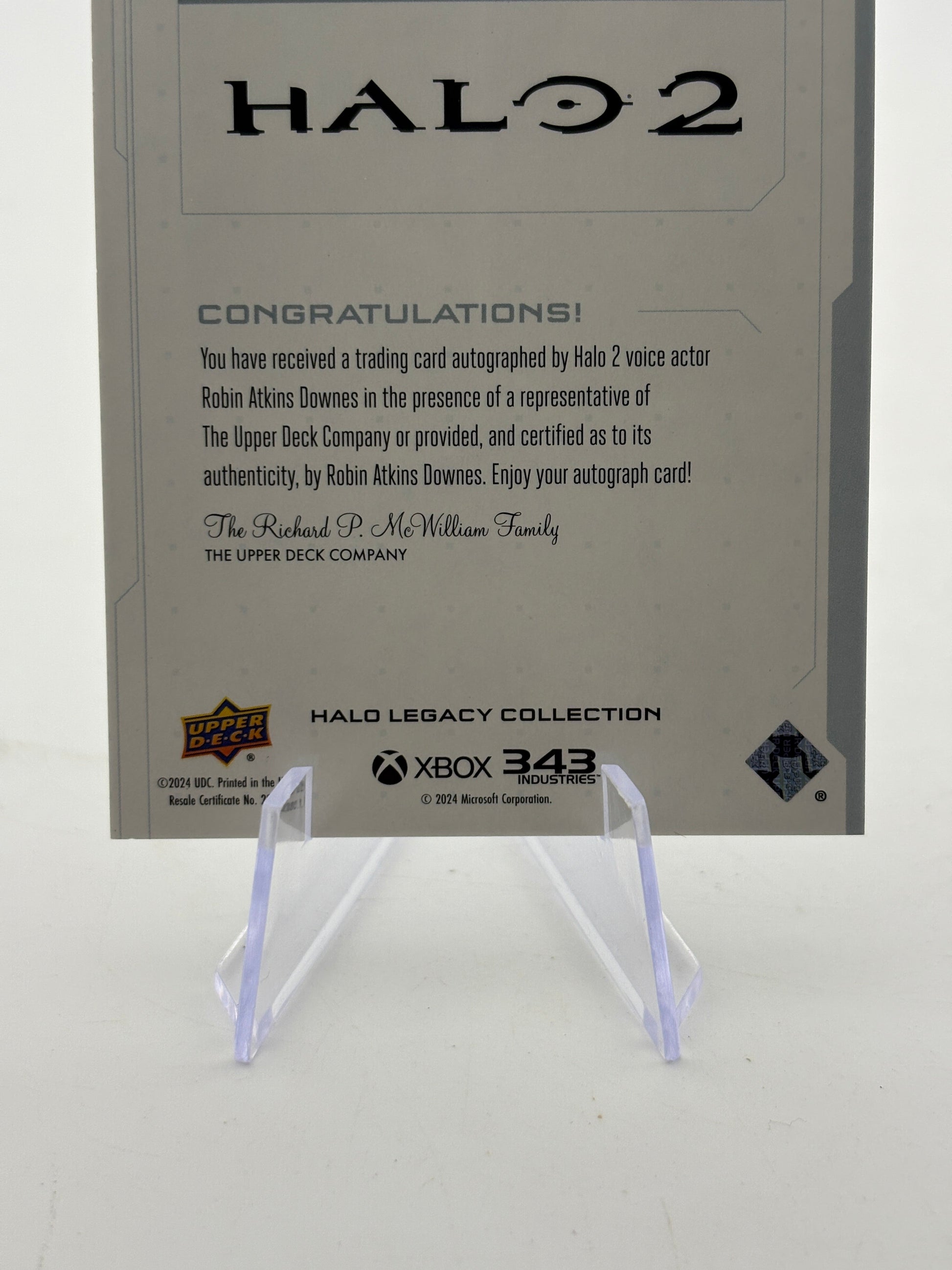 2024 Upper Deck Halo Legacy - Voice Talent Index Robin Atkin Prophet of Regret Auto FRENLY BRICKS - Open 7 Days
