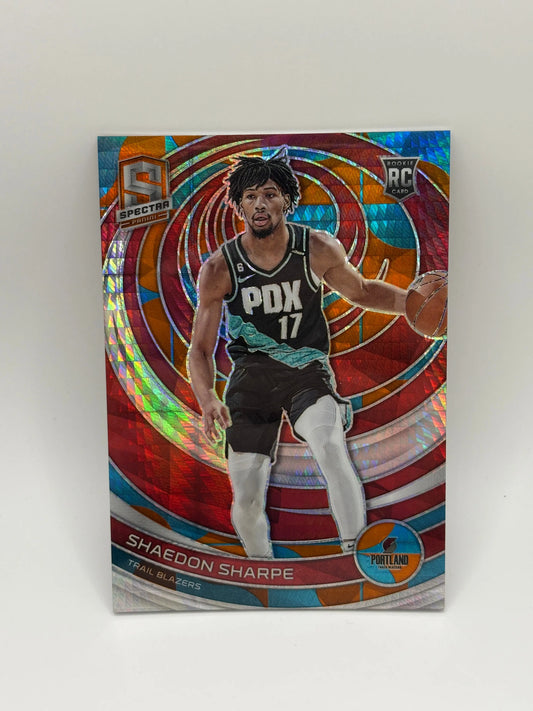 SHAEDON SHARPE 2023-24 SPECTRA ROOKIE ASIA BLUE ORANGE PRIZM RC /49 FRENLY BRICKS - Open 7 Days