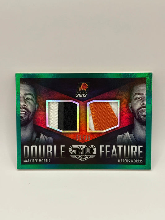 2014-15 Panini Gala Basketball Double Feature Markieff Morris / Marcus Morris /25 Patch FRENLY BRICKS - Open 7 Days