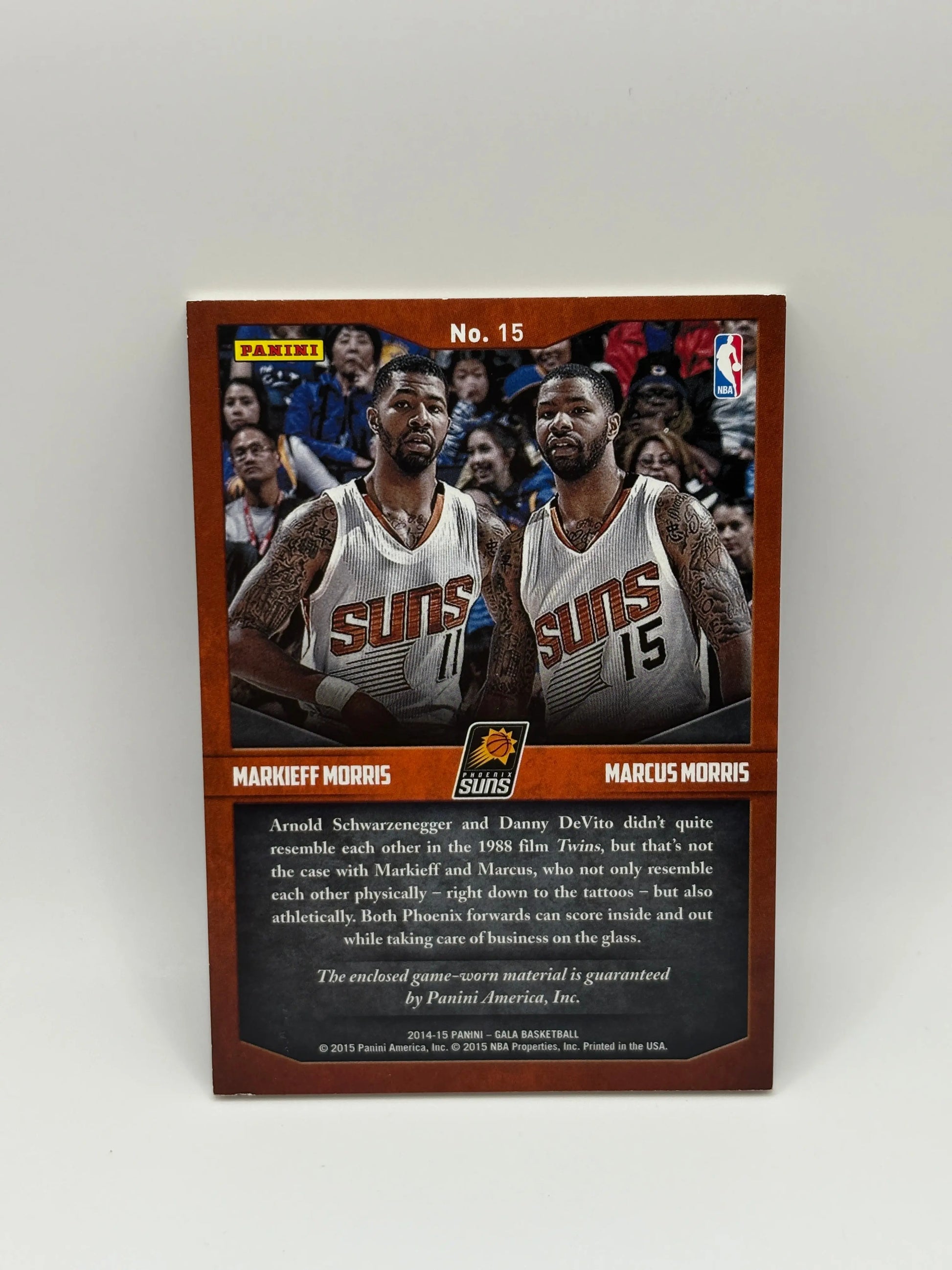 2014-15 Panini Gala Basketball Double Feature Markieff Morris / Marcus Morris /25 Patch FRENLY BRICKS - Open 7 Days