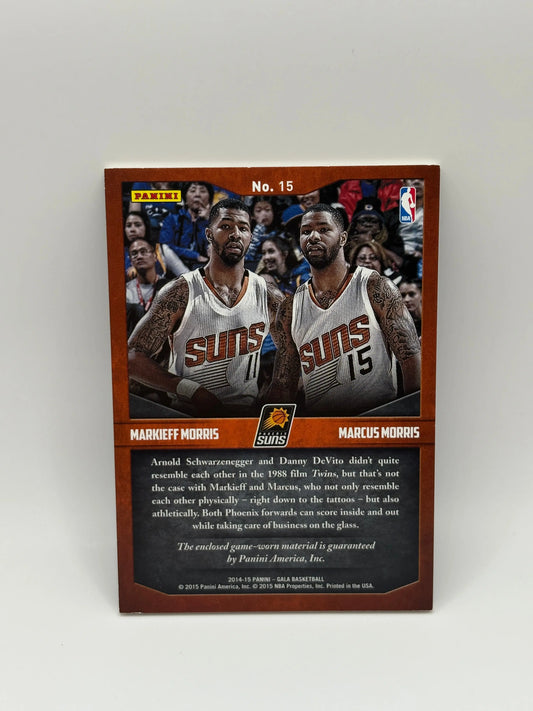 2014-15 Panini Gala Basketball Double Feature Markieff Morris / Marcus Morris /25 Patch FRENLY BRICKS - Open 7 Days