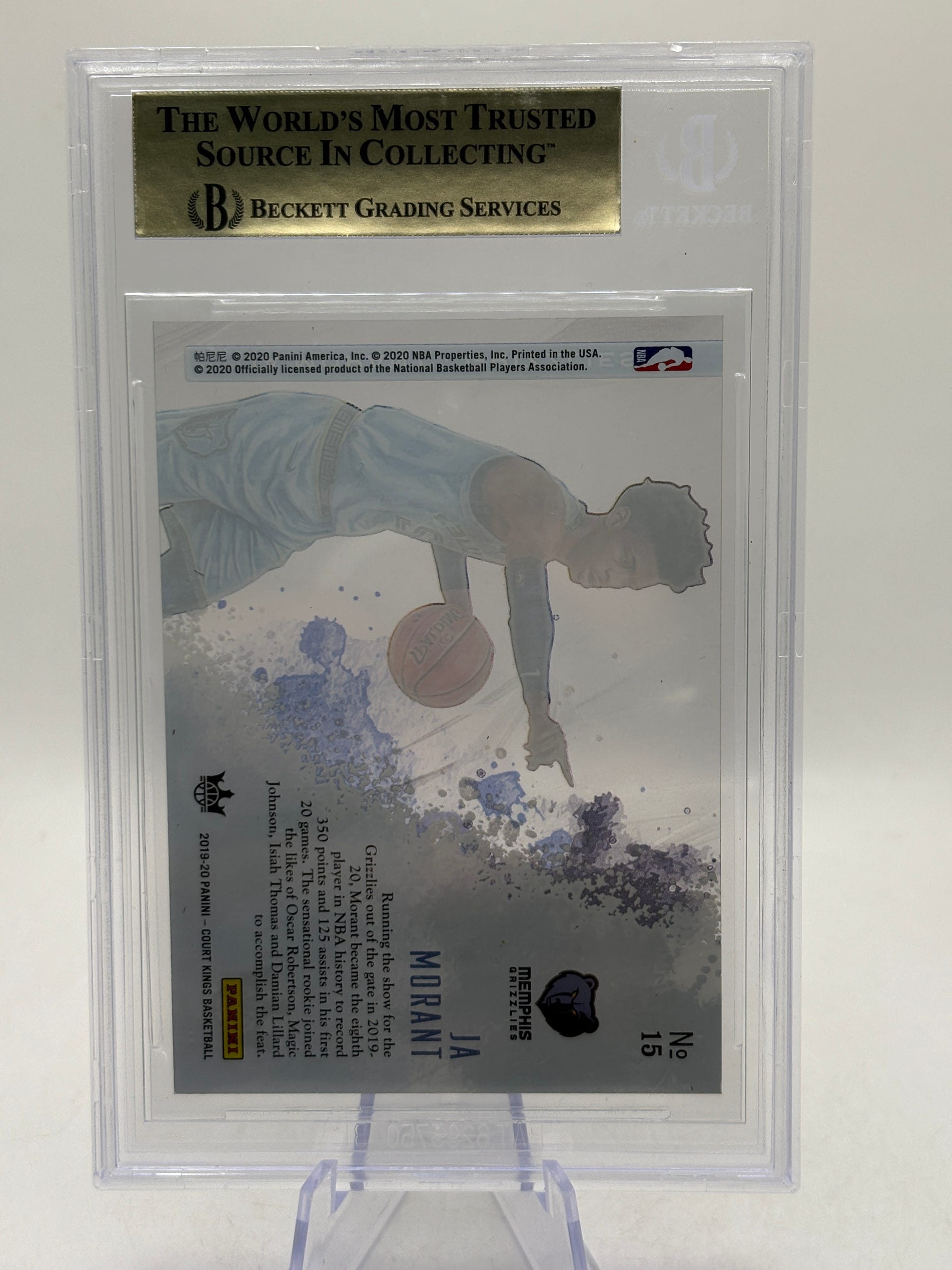 2019-20 Court Kings Acetate Rookies - Ja Morant #15 Rookie BGS 9.5 image 2