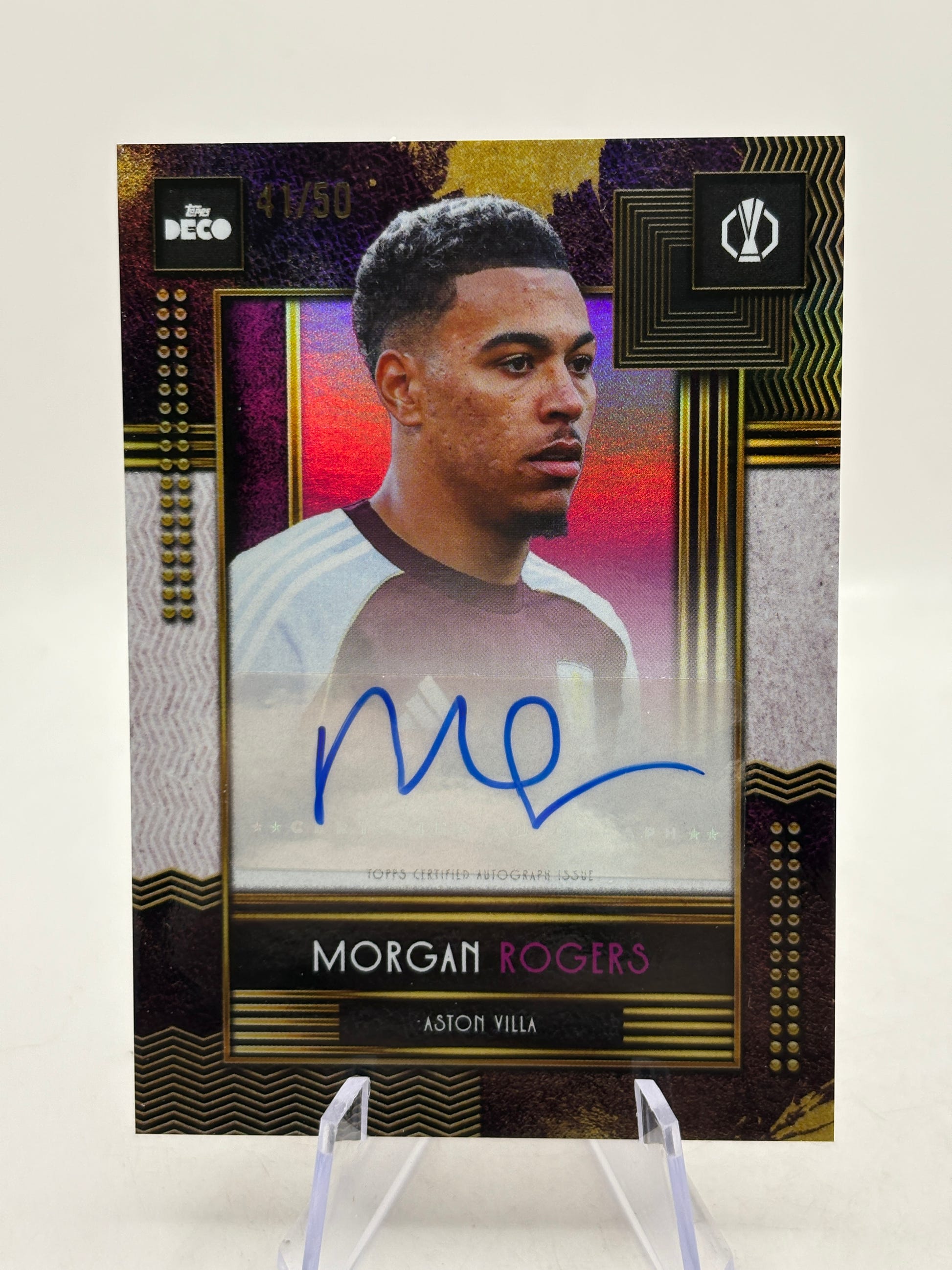 Morgan Rogers 2025-26 Topps Deco UCC Current Stars Purple Auto /50 image 1