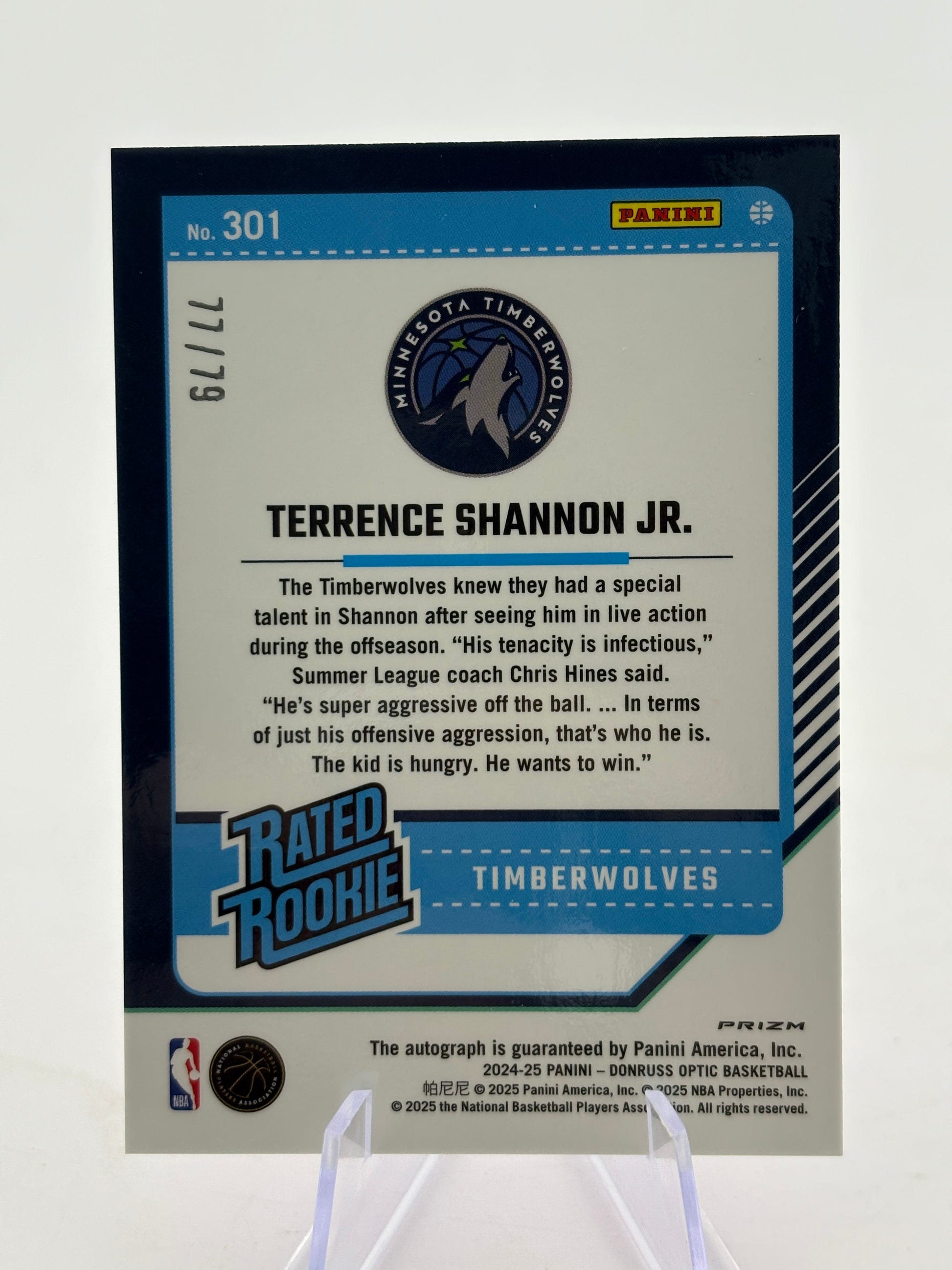 2024-25 Donruss Optic Pink Velocity Rated Rookie Auto Terrence Shannon Jr. /79 FRENLY BRICKS - Open 7 Days image 2