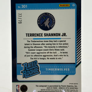 2024-25 Donruss Optic Pink Velocity Rated Rookie Auto Terrence Shannon Jr. /79 FRENLY BRICKS - Open 7 Days
