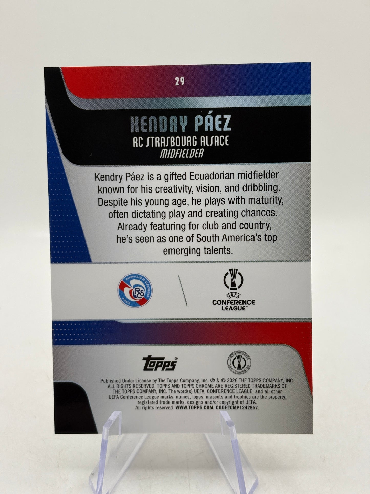 2025-26 Topps Chrome Ligue 1 - #29 Henry Paez Rookie Negative SSP