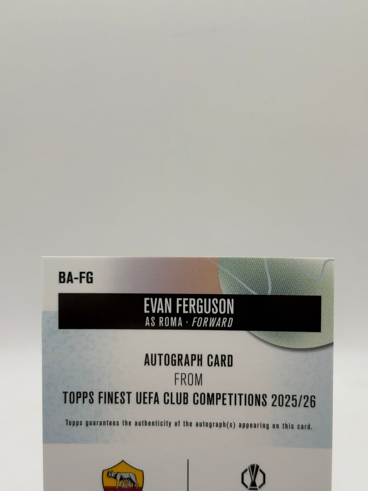 2025-26 Topps Finest UEFA CLUB - BA-FG Evan Ferguson Autograph