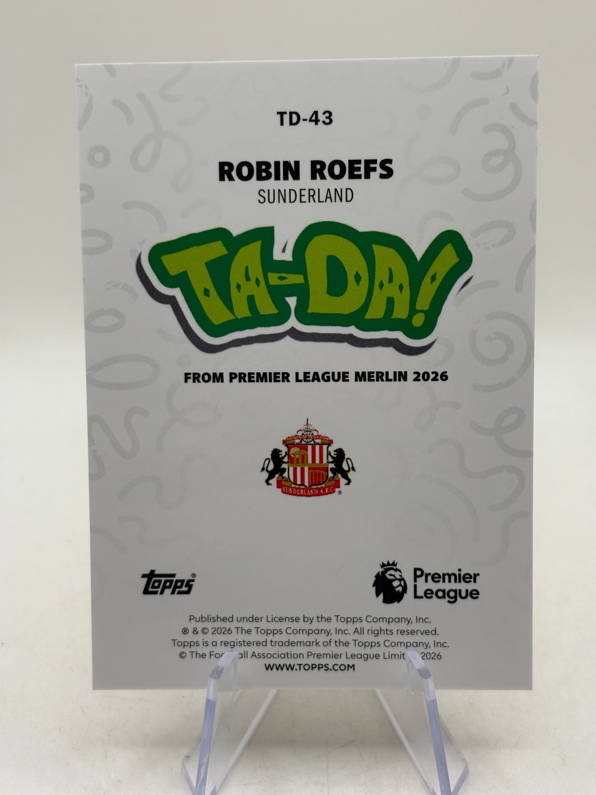 Topps Merlin 2026 - TD-43 Robin Roefs Ta-Da! Gold 26/50 image 2