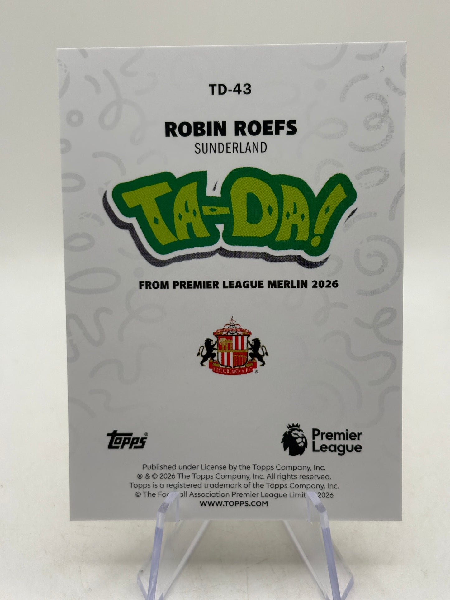 Topps Merlin 2026 - TD-43 Robin Roefs Ta-Da! Gold 26/50