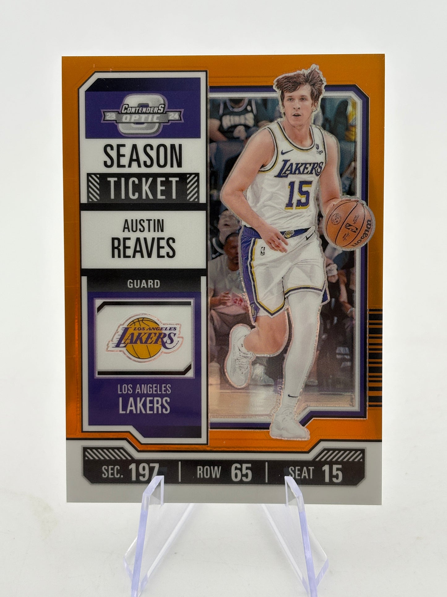 2023-24 Panini Contenders Optic - Austin Reaves #57 /49 Orange Season Ticket FRENLY BRICKS - Open 7 Days