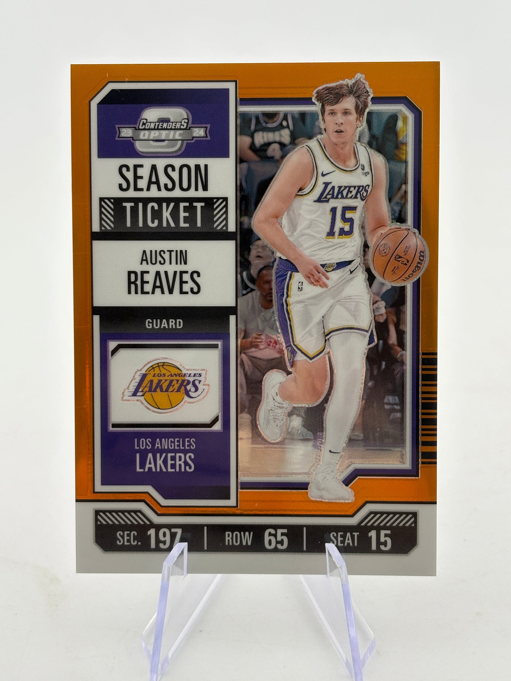 2023-24 Panini Contenders Optic - Austin Reaves #57 /49 Orange Season Ticket FRENLY BRICKS - Open 7 Days