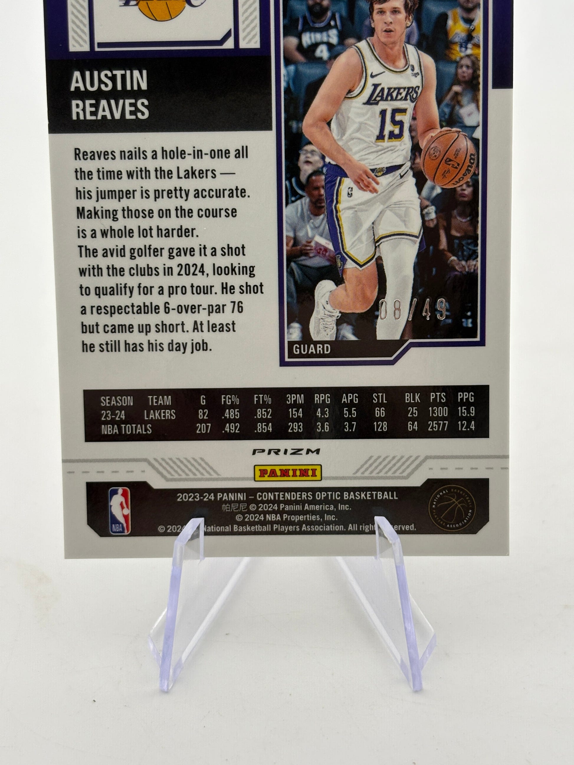 2023-24 Panini Contenders Optic - Austin Reaves #57 /49 Orange Season Ticket FRENLY BRICKS - Open 7 Days image 4