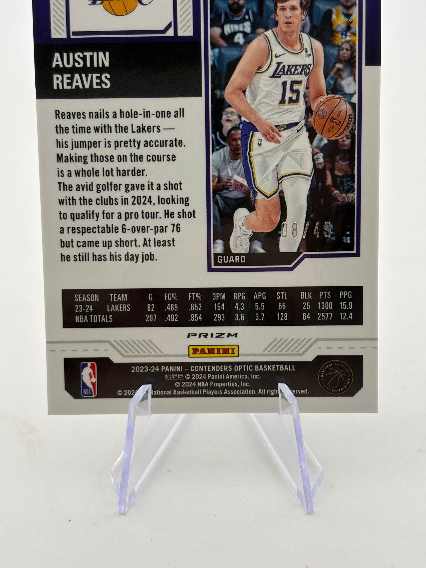 2023-24 Panini Contenders Optic - Austin Reaves #57 /49 Orange Season Ticket FRENLY BRICKS - Open 7 Days