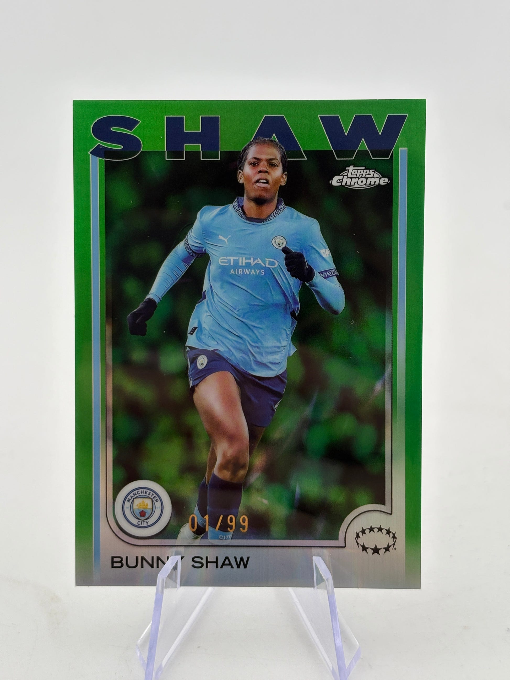 2025 Topps Chrome WUCL - Bunny Shaw 01/99 Green Refractor FRENLY BRICKS - Open 7 Days image 1