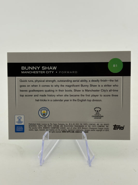 2025 Topps Chrome WUCL - Bunny Shaw 01/99 Green Refractor FRENLY BRICKS - Open 7 Days