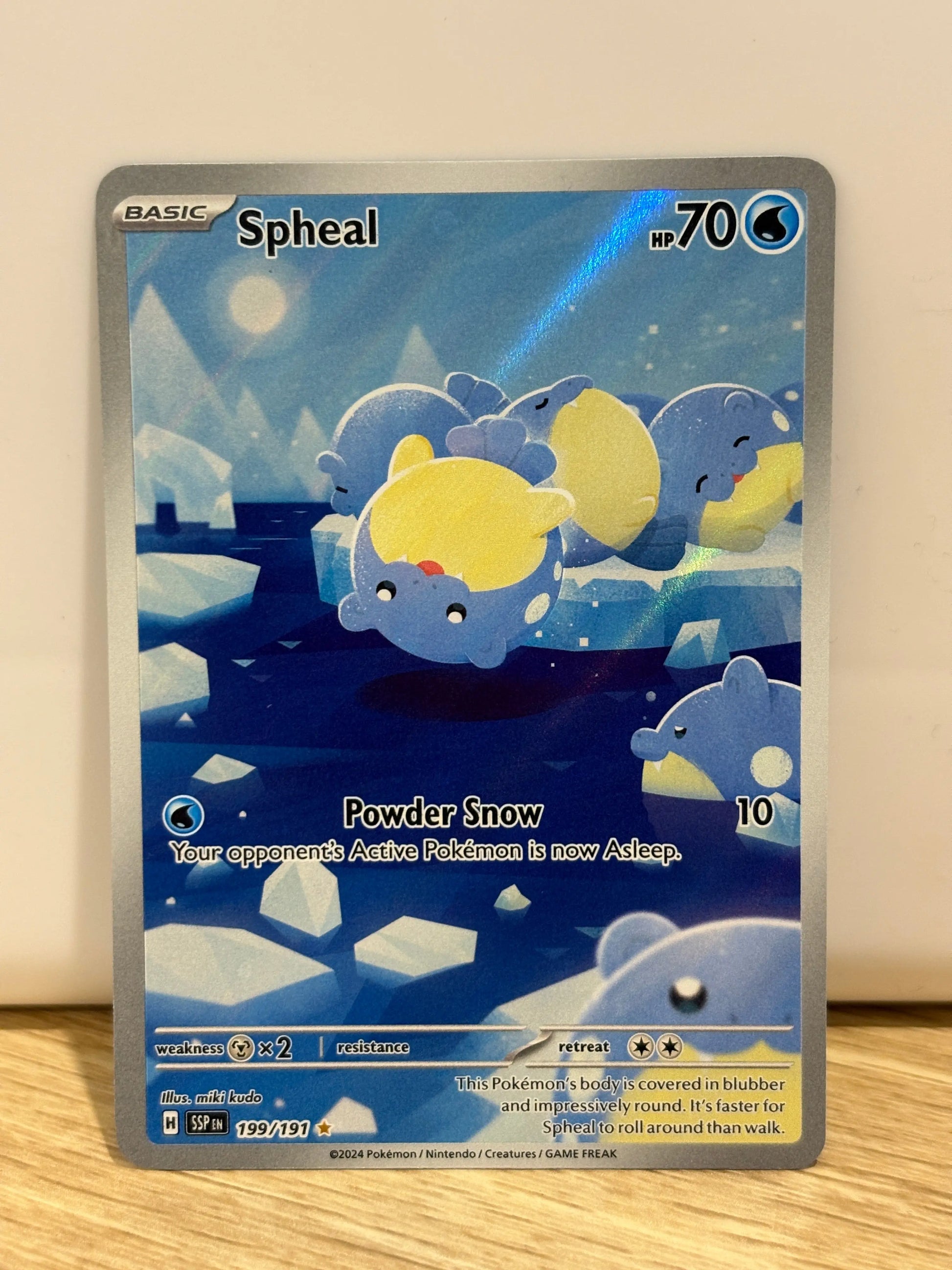 Pokemon TCG Spheal 199/191 Sv08: Surging Sparks Holo Illustration Rare NM FRENLY BRICKS - Open 7 Days