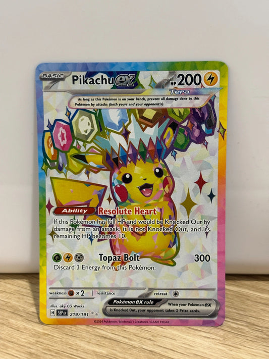 Pikachu EX 219/191 - Pokémon TCG Ultra Rare Surging Sparks - NM FRENLY BRICKS - Open 7 Days