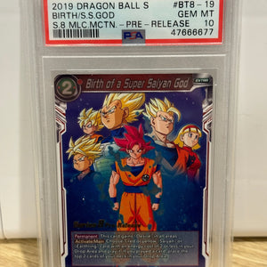 2019 Dragon Ball Super Birth of A SSG SERIES 8 PRE RELEASE PSA 10 FRENLY BRICKS - Open 7 Days