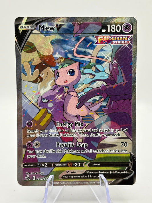 Pokemon TCG Fusion Strike - Mew V 251/264 Alternate Full Art Lightly Played FRENLY BRICKS - Open 7 Days