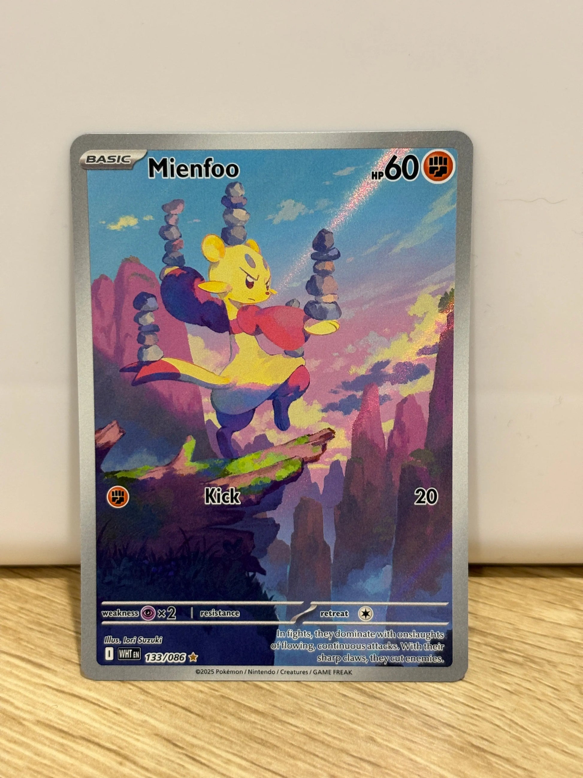 Pokemon TCG Mienfoo 133/086 Scarlet & Violet White Flare Illustration Rare NM FRENLY BRICKS - Open 7 Days