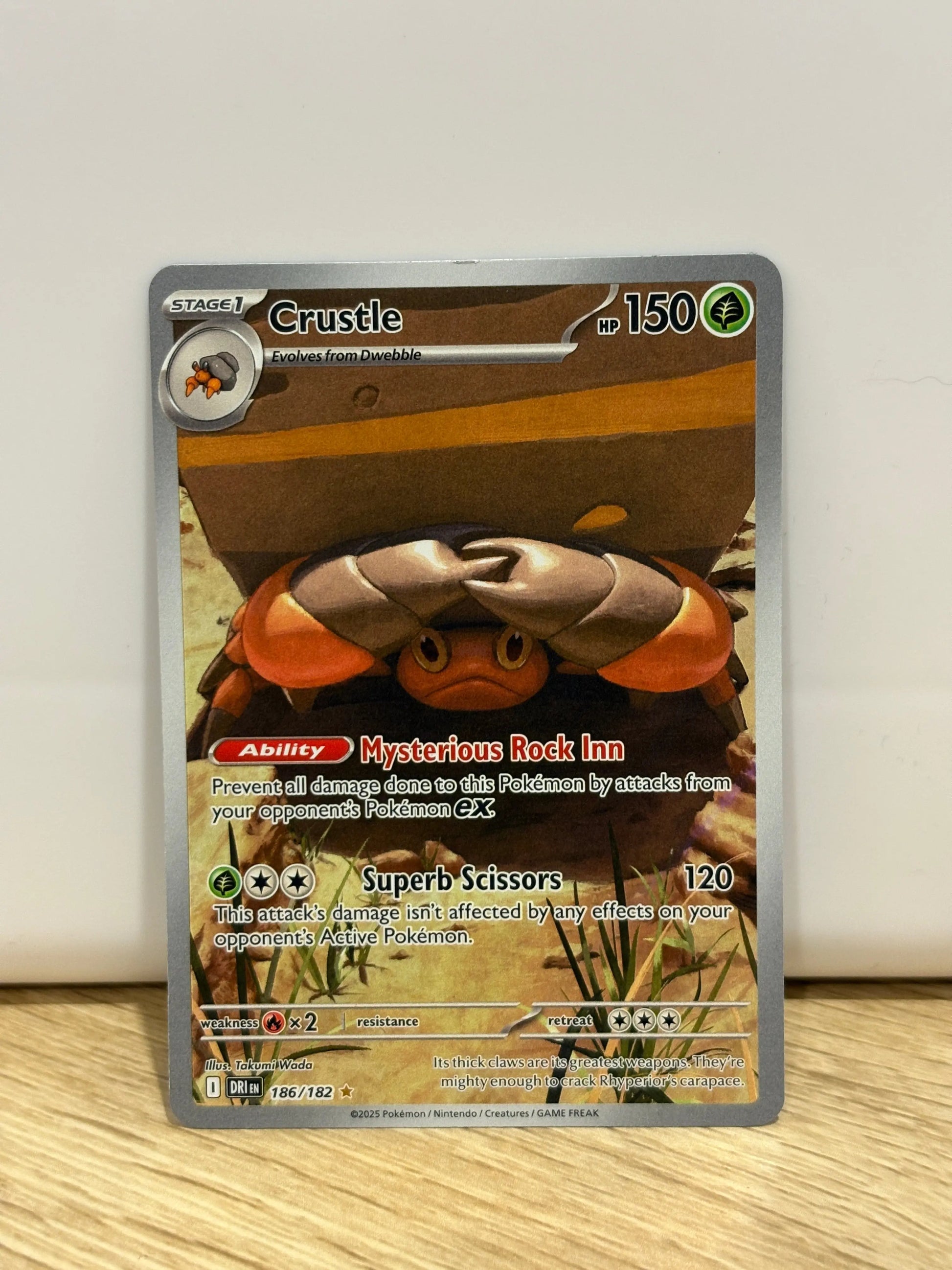 Pokemon TCG Crustle 186/182 Illustration Rare Destined Rivals NM FRENLY BRICKS - Open 7 Days