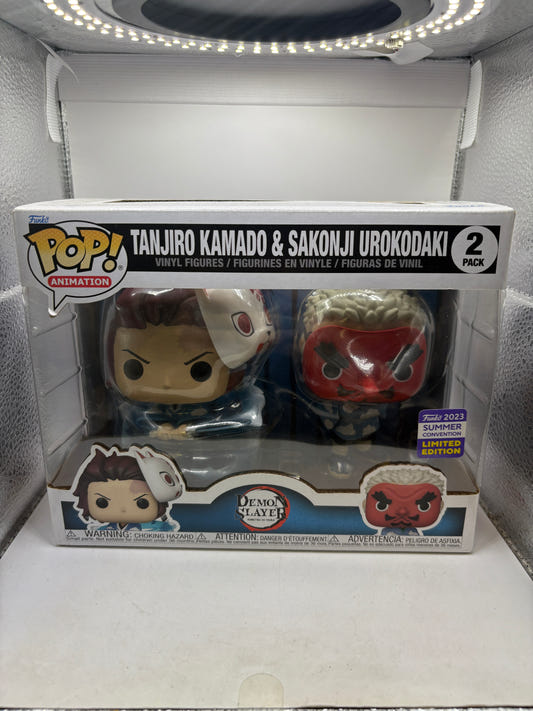 Funko POP! Animation Demon Slayer Tanjiro Kamado & Sakonji Urokodaki 2 Pack