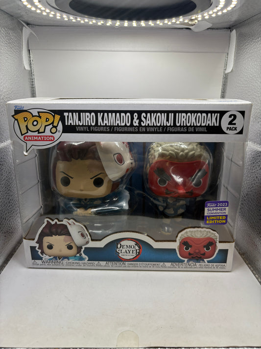 Funko POP! Animation Demon Slayer Tanjiro Kamado & Sakonji Urokodaki 2 Pack