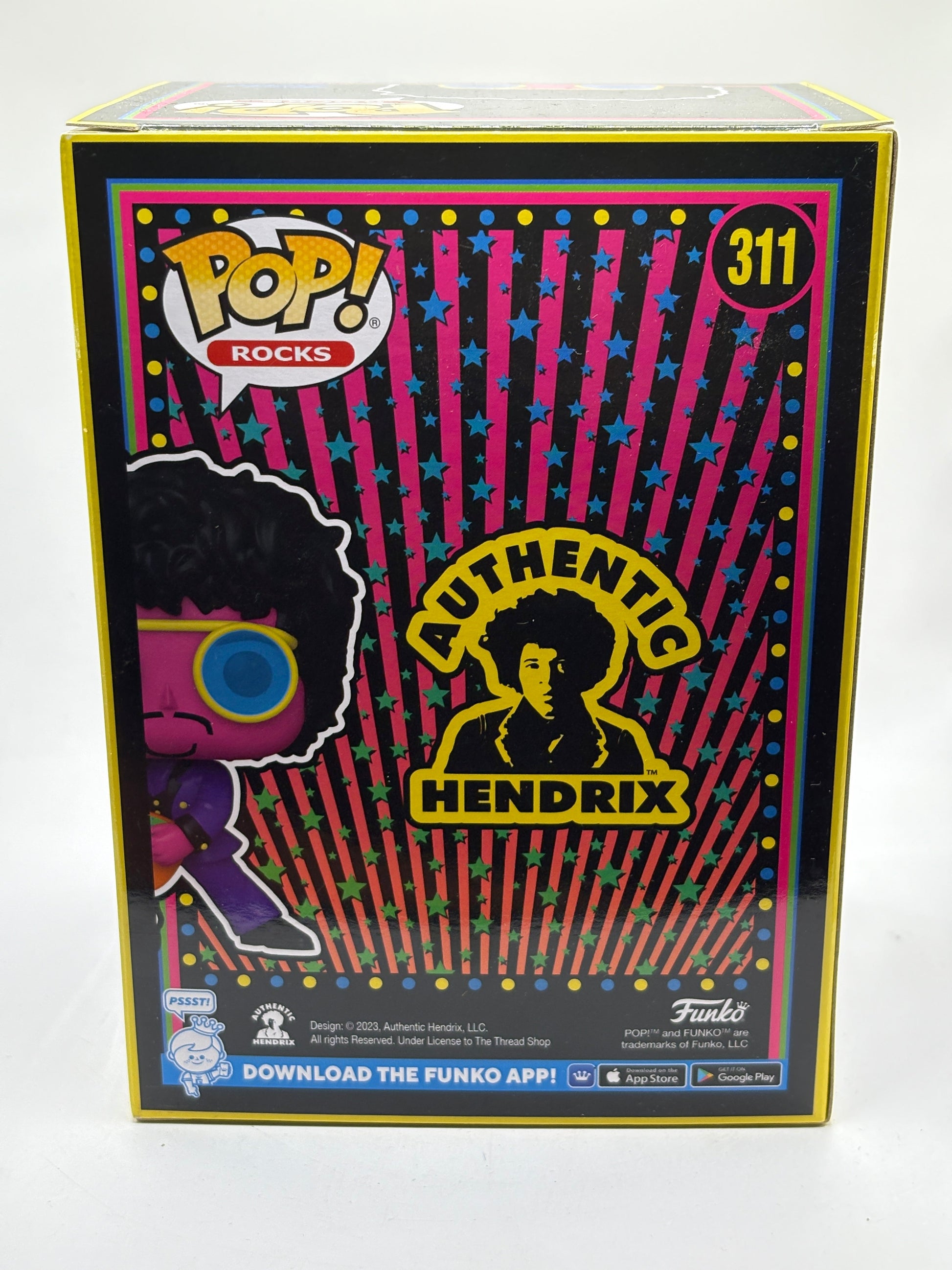Funko POP! Rocks Hendrix #311 Jimi Hendrix 2023 Summer Con Limited Edition FRENLY BRICKS - Open 7 Days