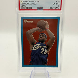 2009 Bowman ‘48 LeBron James Blue #14 PSA 6 EX-MT FRENLY BRICKS - Open 7 Days