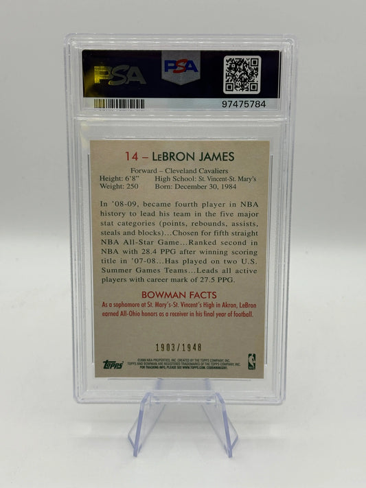 2009 Bowman ‘48 LeBron James Blue #14 PSA 6 EX-MT FRENLY BRICKS - Open 7 Days